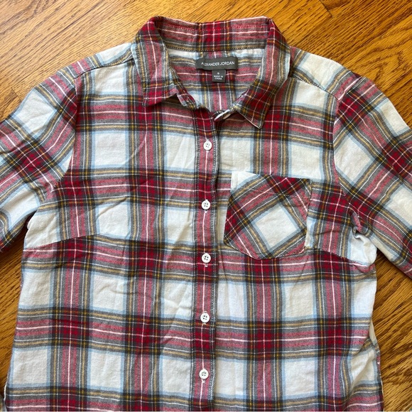 Alexander Jordan Womens Shirt Red White Plaid Button-Up Long Sleeve Size S - Picture 2 of 8